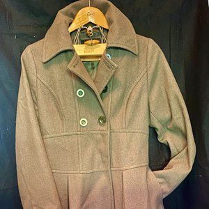 Women's Mossimo Sage / Camo Green Wool trench Coat Medium